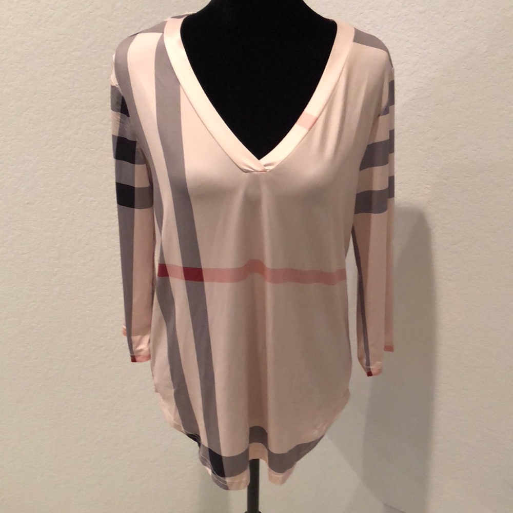 Status plaid tunic v neck shirt